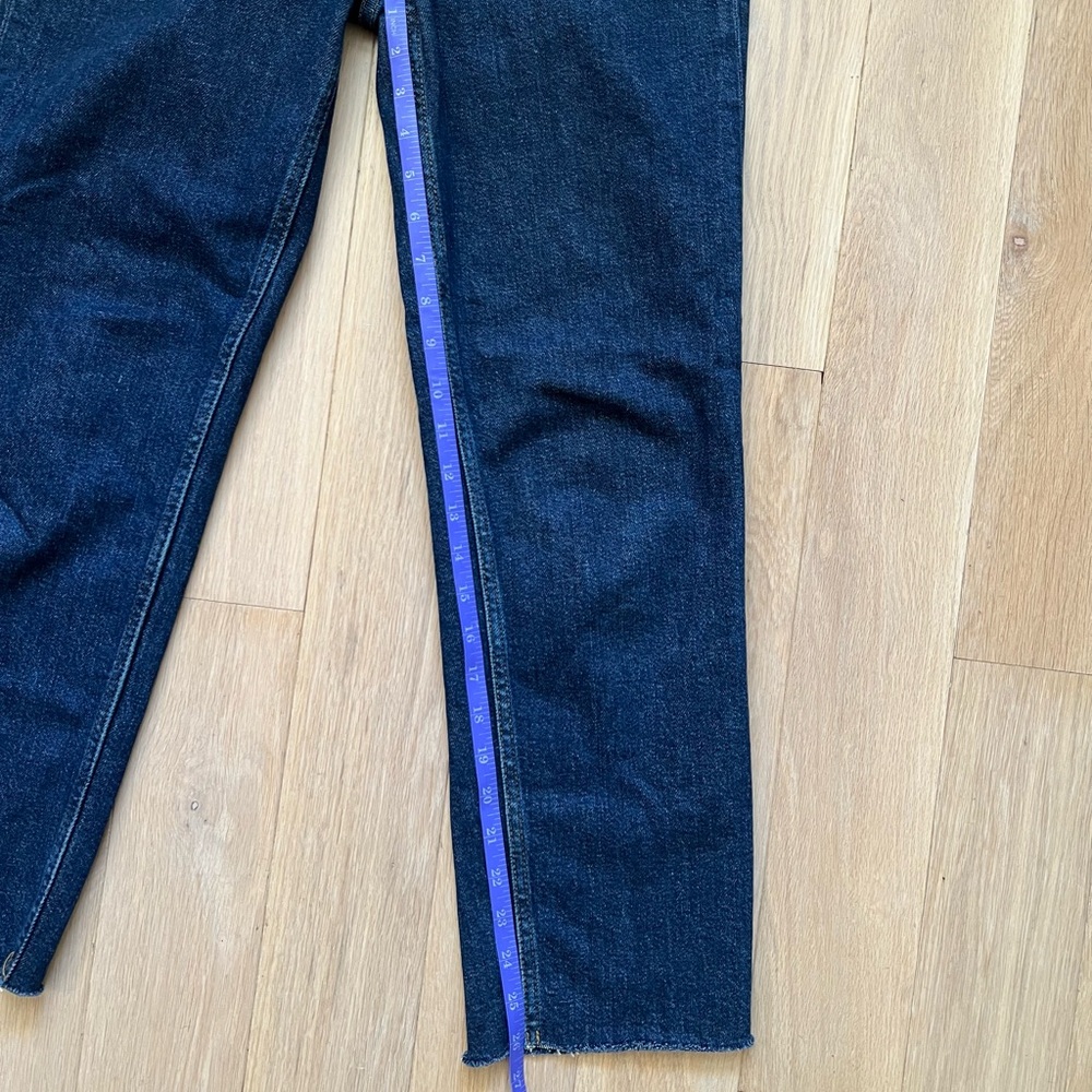 Re/Done 70s Stove Pipe Straight Leg High-Rise Jeans in Dark Indigo Denim Size 25 - Picture 12 of 13